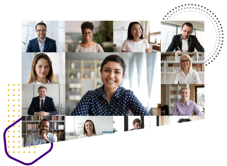 Participants at a workshop on Zoom